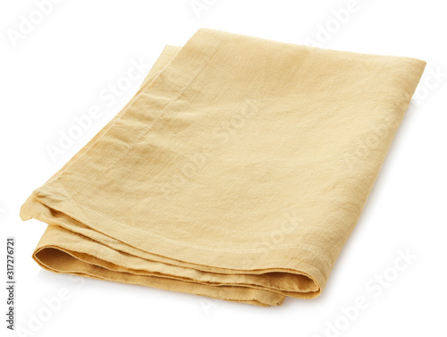 Folded light yellow cotton napkin