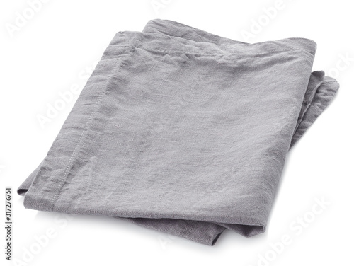 Folded light grey cotton napkin