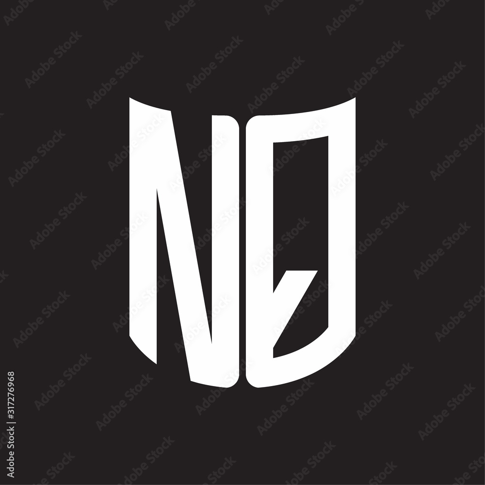 NQ Logo monogram with ribbon style design template on black background NQ Logo monogram with ribbon style design template on black background