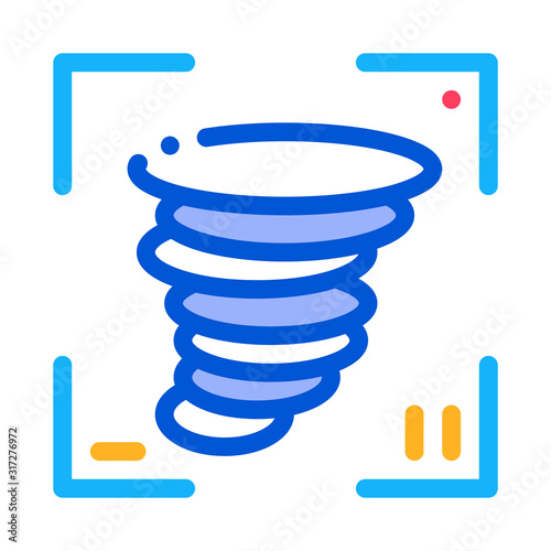 Video Tornado Icon Vector. Outline Video Tornado Sign. Isolated Contour Symbol Illustration