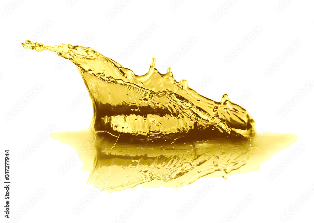 Fototapeta premium Splash of natural cooking oil on white background
