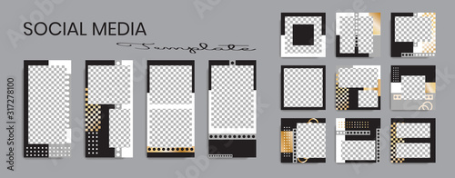 Editable social media post template. instagram story collections and post frame. Collage. Giveaway. layout. Mock up for marketing promotion. cover. banner. Social networking background. square puzzle.