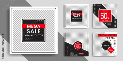 Editable social media post template. instagram story collections and post frame. Collage. Giveaway. layout. Mock up for marketing promotion. cover. banner. Social networking background. square puzzle.