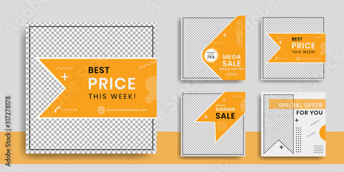 Editable social media post template. instagram story collections and post frame. Collage. Giveaway. layout. Mock up for marketing promotion. cover. banner. Social networking background. square puzzle.