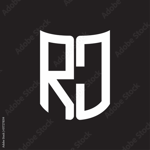 RC Logo monogram with ribbon style design template on black background