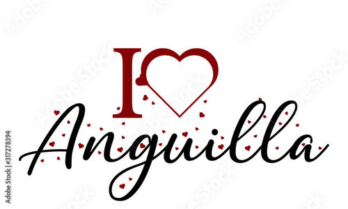 I love Anguilla Vector Background Image