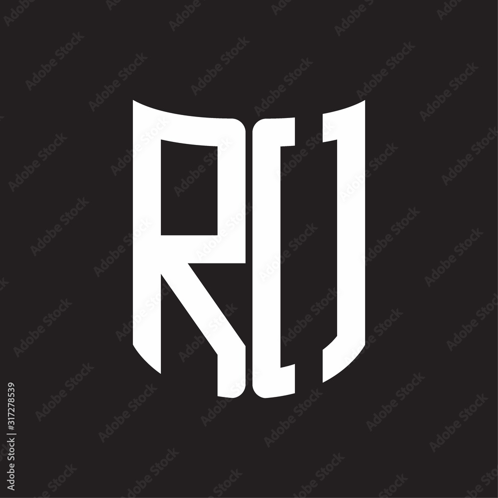 RO Logo monogram with ribbon style design template on black background