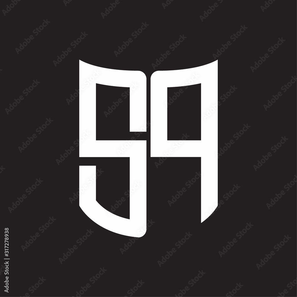 SP Logo monogram with ribbon style design template on black background SP Logo monogram with ribbon style design template on black background