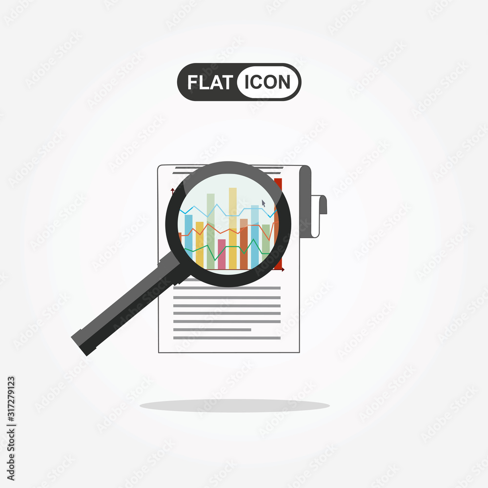 Data analysis icon, vector illustration. Flat design style Data analysis icon, vector illustration. Flat design style
