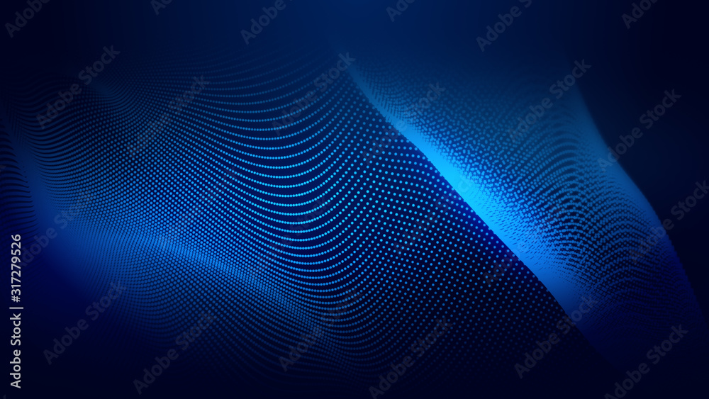 Dot blue wave light screen gradient texture background. Abstract ai technology big data digital background. 3d rendering. Dot blue wave light screen gradient texture background. Abstract ai technology big data digital background. 3d rendering.