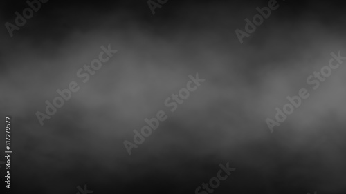 Abstract fog and smoke on black color background.