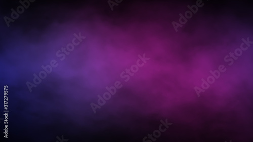 Abstract multicolor fog and smoke on black color background.