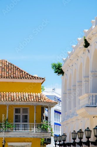 Cartagena, Bolivar, Colombia. January 17, 2013: Colonial Architecture.  photo