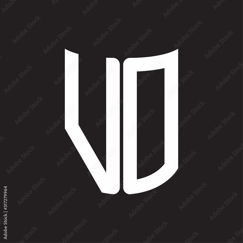 VD Logo monogram with ribbon style design template on black background VD Logo monogram with ribbon style design template on black background