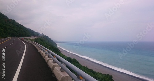 Road along the ocean