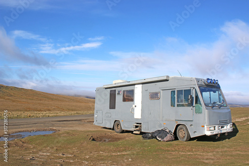 Motor home in the Brecon Beacons, Wales	