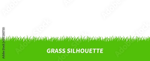 Green grass silhouette background. Vector Illustration for concept design. photo