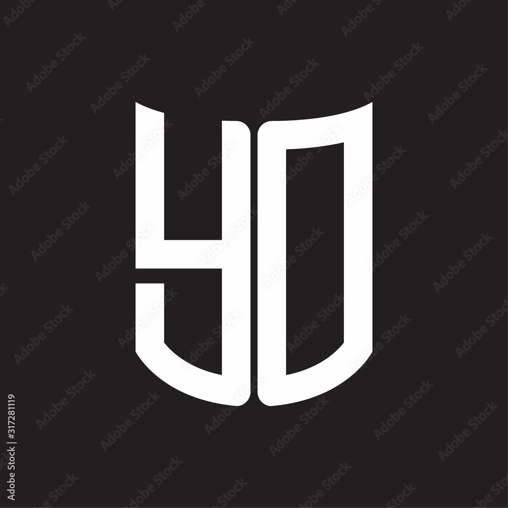 YD Logo monogram with ribbon style design template on black background YD Logo monogram with ribbon style design template on black background