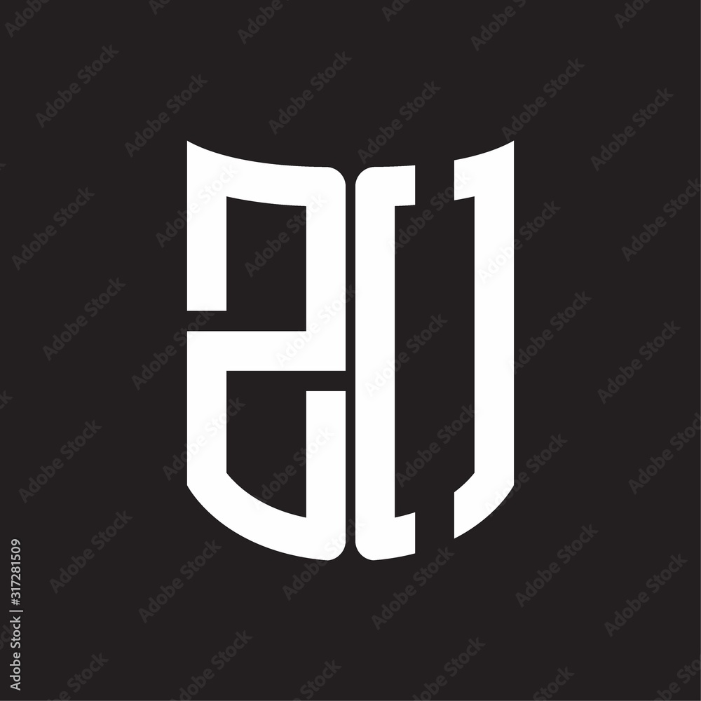 ZO Logo monogram with ribbon style design template on black background ZO Logo monogram with ribbon style design template on black background