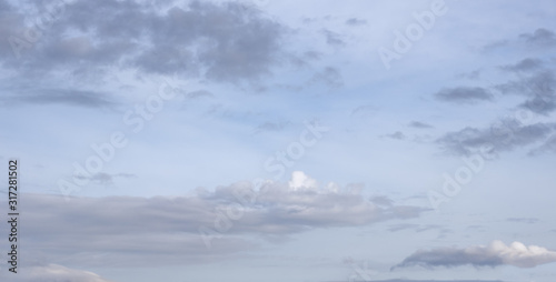 Clouds in the evening overcast sky view © wildman