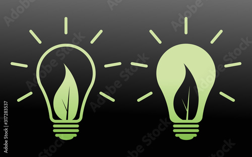 Eco-friendly light bulb icon can be used for applications or websites