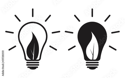 Eco-friendly light bulb icon can be used for applications or websites