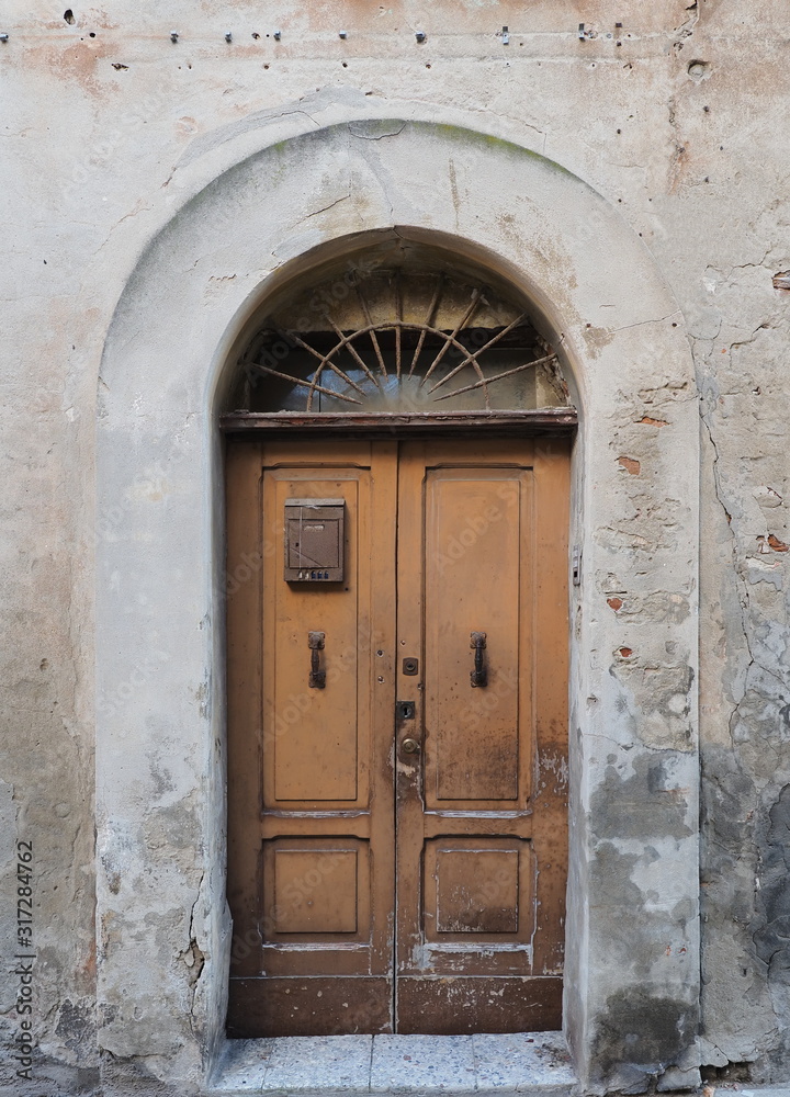 Vintage italian wooden door.