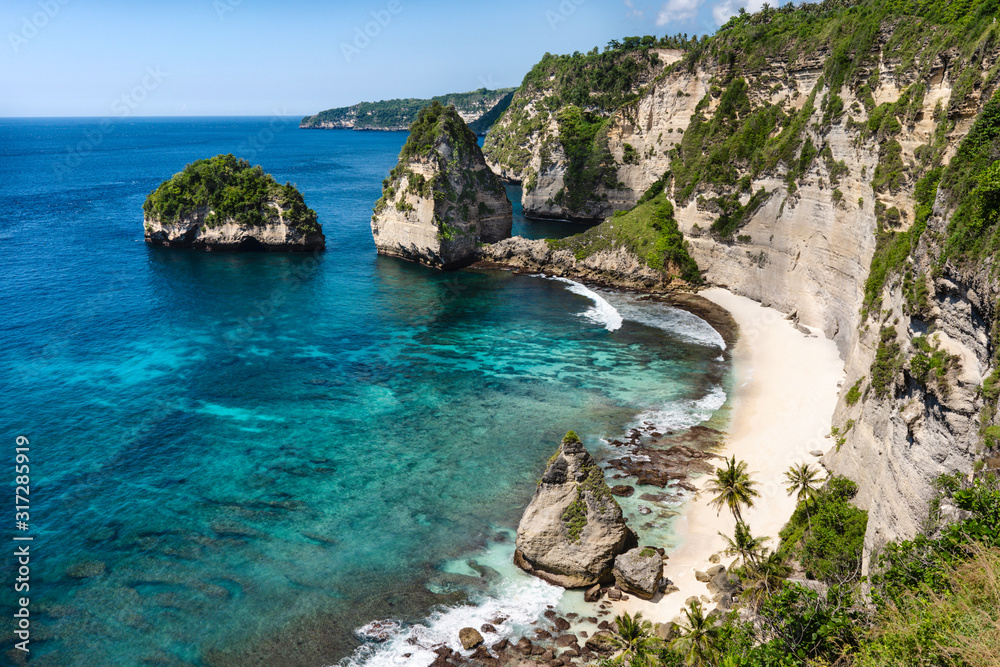 The beautiful diamond beach in Nusa Penida, Bali, Indonesia
