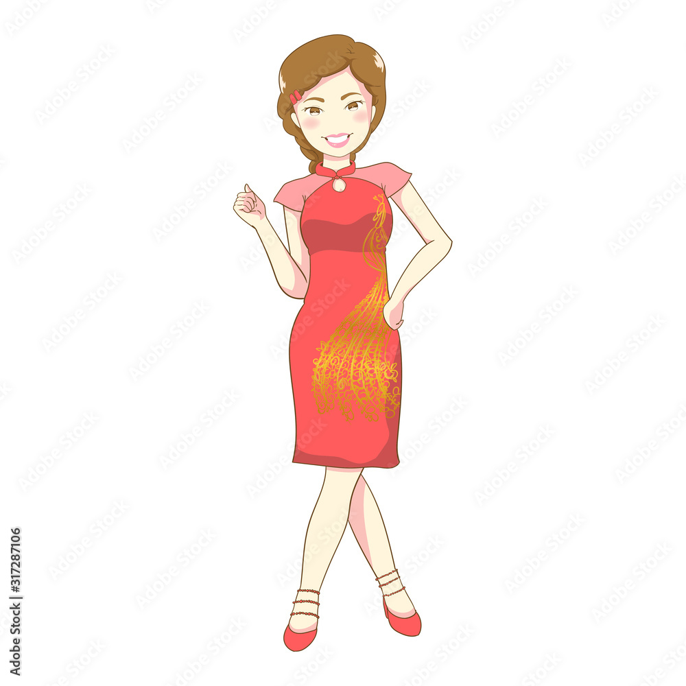vector illustration of chinese lady vector illustration of chinese lady