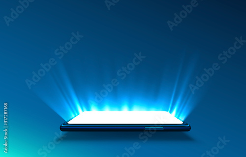 Smartphone light screen, technology mobile display light.