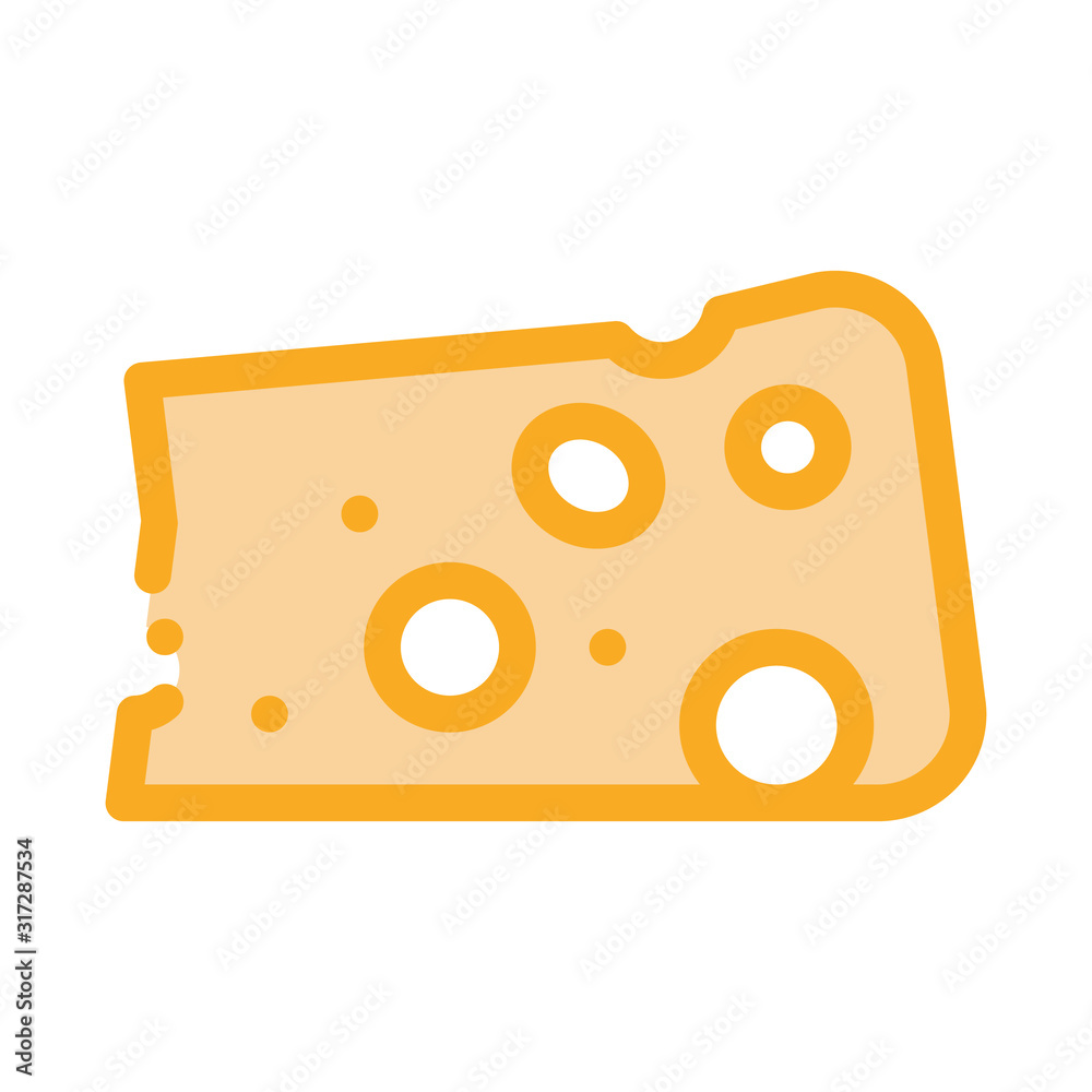 Piece Cheese Icon Vector. Outline Piece Cheese Sign. Isolated Contour Symbol Illustration Piece Cheese Icon Vector. Outline Piece Cheese Sign. Isolated Contour Symbol Illustration