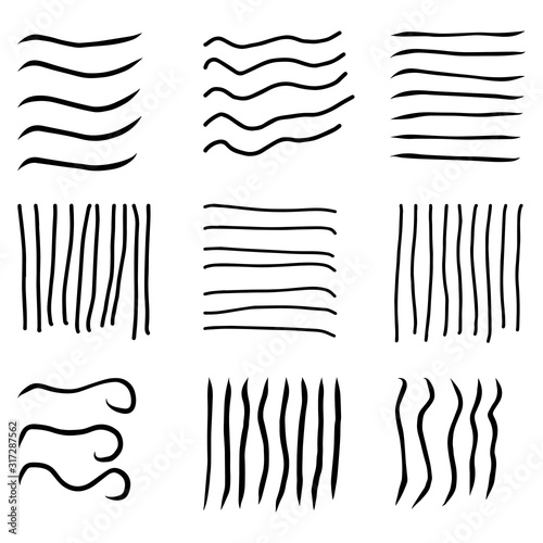 Vector lines set. Grunge pencil line. black doodle graphite art texture hand drawn sketch elements.