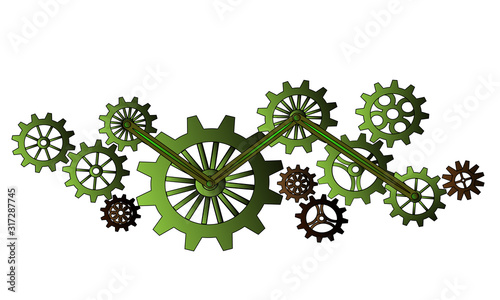 Steampunk style, abstract mechanism, space for text, template for cover, poster, banner.