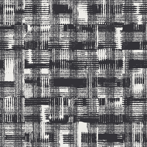 Noisy brushed mottled checkered worn grungy urban graphical repeat tile. Seamless vector eps 10 pattern swatch.