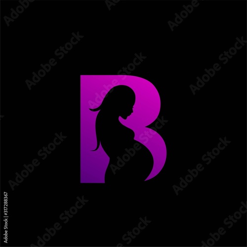 letter b and pregnant logo vector download 