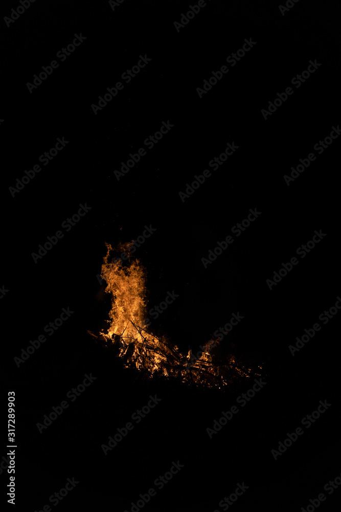 Night campfire with available space at left side. Night campfire with available space at left side.