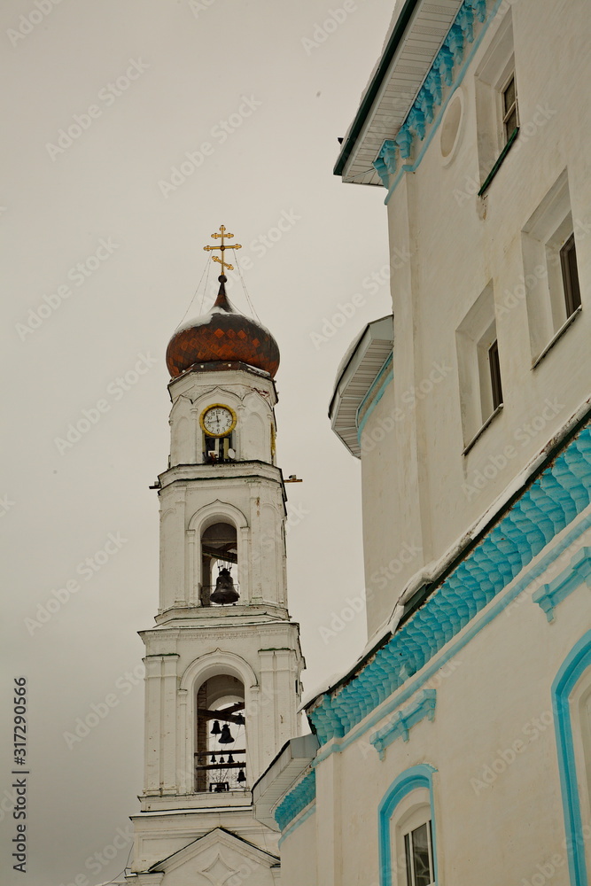The bell tower of the Raifsky Mother of God Orthodox Monastery.