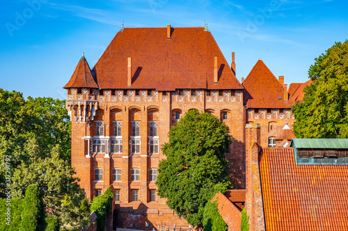 Monumental gothic Great Masters’ Palace in the High Castle part of the medieval Teutonic Order Castle in Malbork, Poland photo