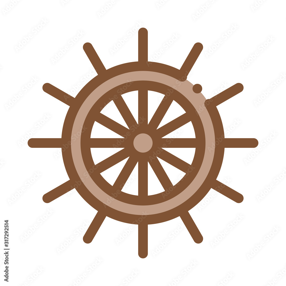 Steering Wheel Icon Vector. Outline Steering Wheel Sign. Isolated Contour Symbol Illustration