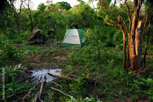 Outdoor camping in Mole National Park, Northern Ghana