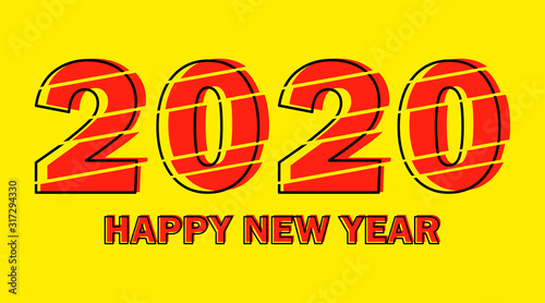 Happy New Year 2020 Design Template. Modern Design for Calendar, Invitations, Cards or Prints.
