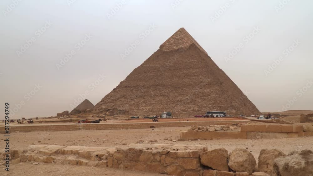 The Pyramid of Khafre or of Chephren is the second-tallest and second-largest of the Ancient Egyptian Pyramids of Giza