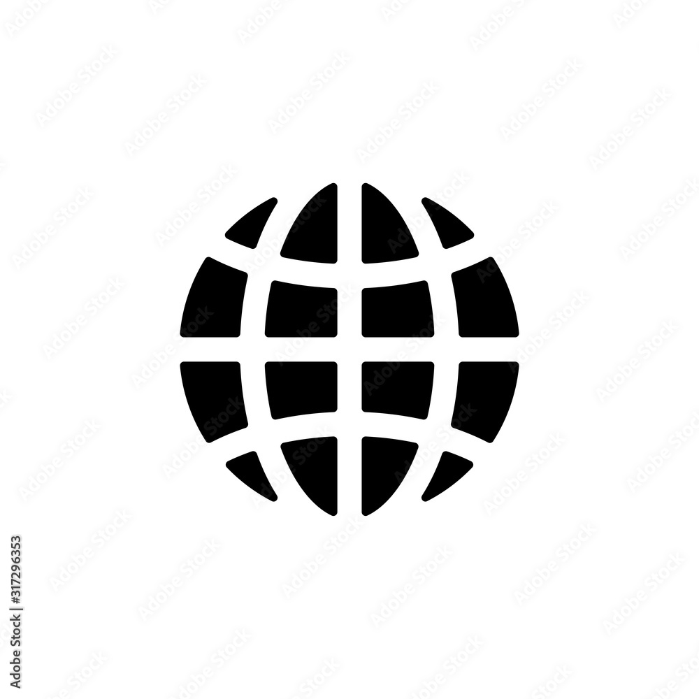 Globe icon. Language button. Logo design element Globe icon. Language button. Logo design element