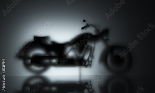 Awesome metallic dark modern motorcycle - 3D Illustration