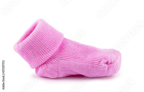 Baby sock on a white background