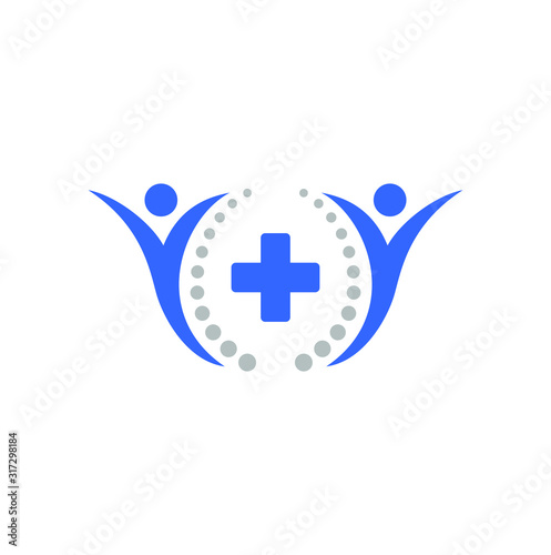 Chiropractic, massage, back pain and osteopathy vector illustration. Medical pharmacy logo template