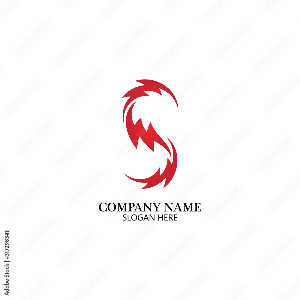 Flash s letter thunderbolt logo vector template icons Flash s letter thunderbolt logo vector template icons