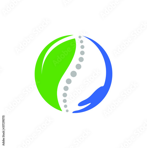 Chiropractic, massage, back pain and osteopathy vector illustration. Medical pharmacy logo template