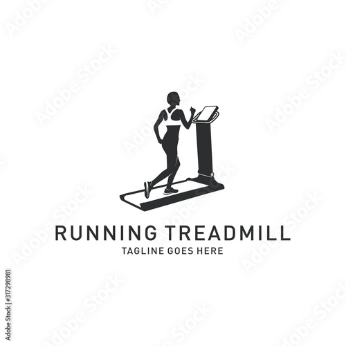 Running Treadmill Trendy Flat Running Gym And Fitness Collection Healthy Body Equipment Exercise Silhoutte