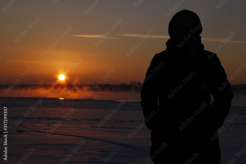 sunset on a cold Siberian evening sunset on a cold Siberian evening